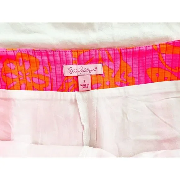 EUC! Lilly Pulitzer January Skort Skirt Shorts Pop Pink Sea Sz 2‎